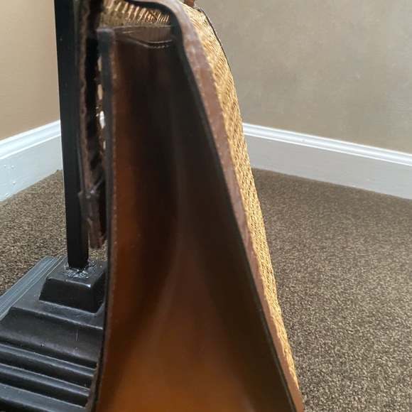 🇮🇹 Made in Italy Beige & Brown Straw Shoulder Bag 🇮🇹 - Picture 7 of 13